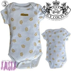 3/$9 Juicy Couture gold crown white onesie
